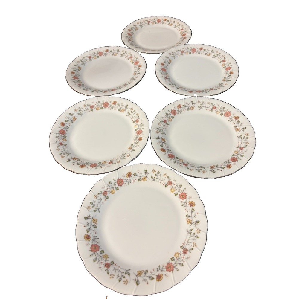 Sheffield Bouquet Fine China 7.5" Salad Plates Floral Japan Set of 6